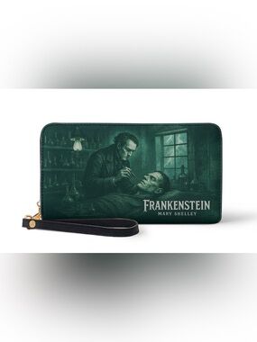 Frankenstein Mortuary Moss by Mary Shelley-  Wristlet Clutch
